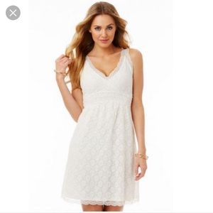 Lace, V-neck dress